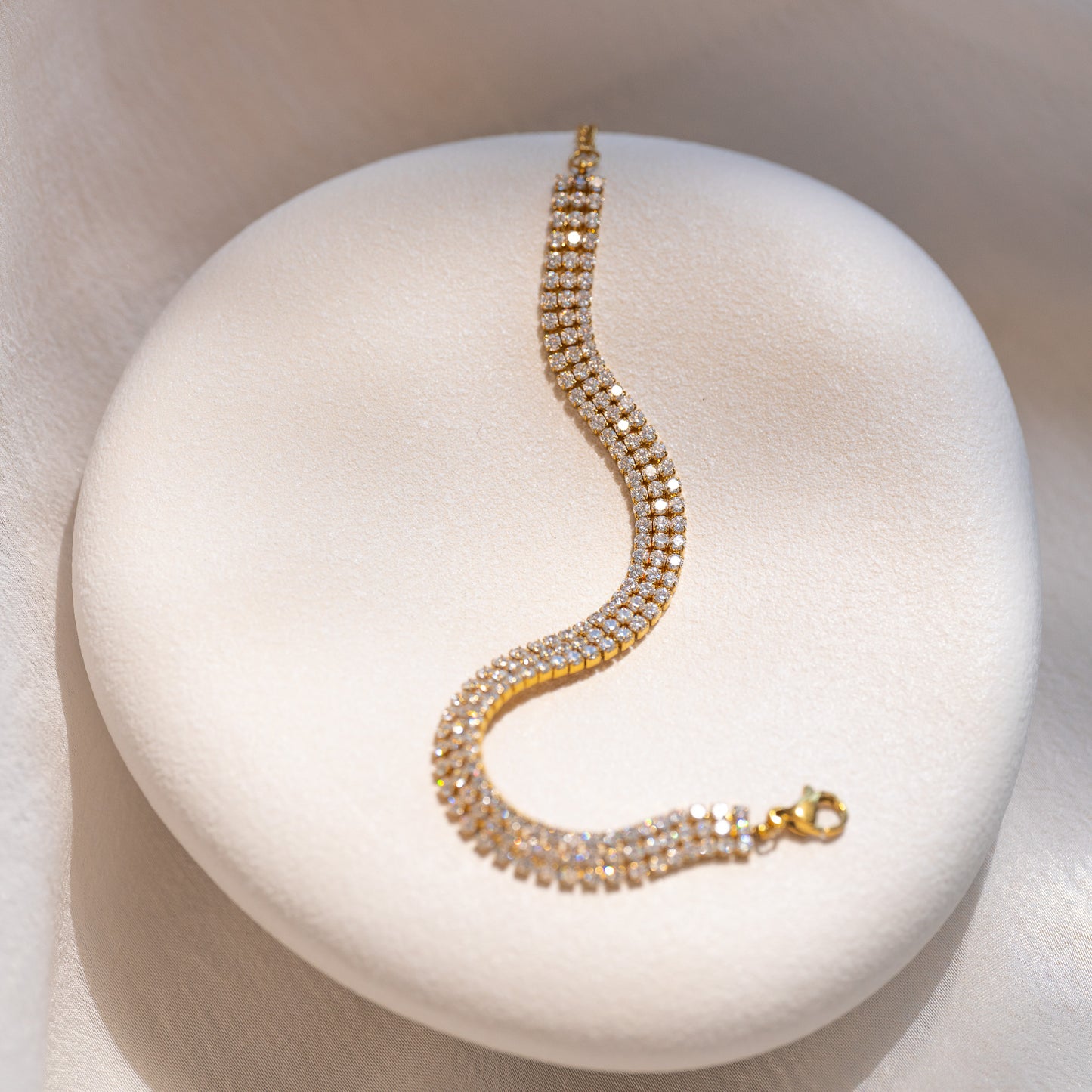Rainbow Tennis Bracelet 18K Gold Plated