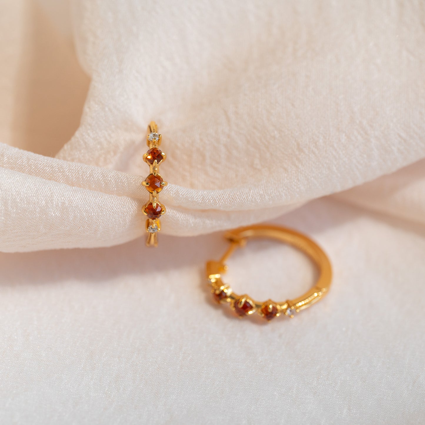 Gracie Natural Garnet Necklace 14K Gold Vermeil