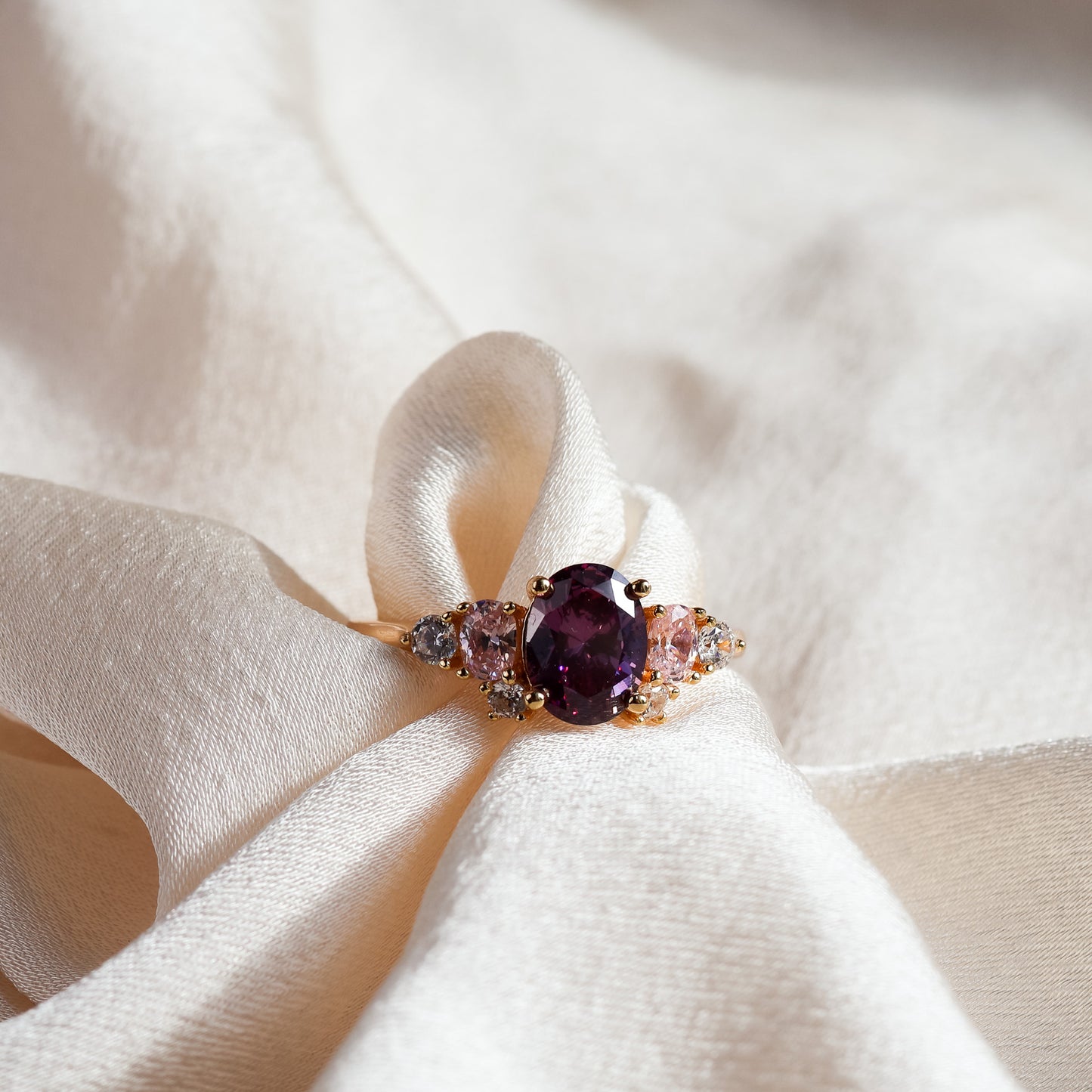 Olivia Amethyst Ring 14K Gold Vermeil