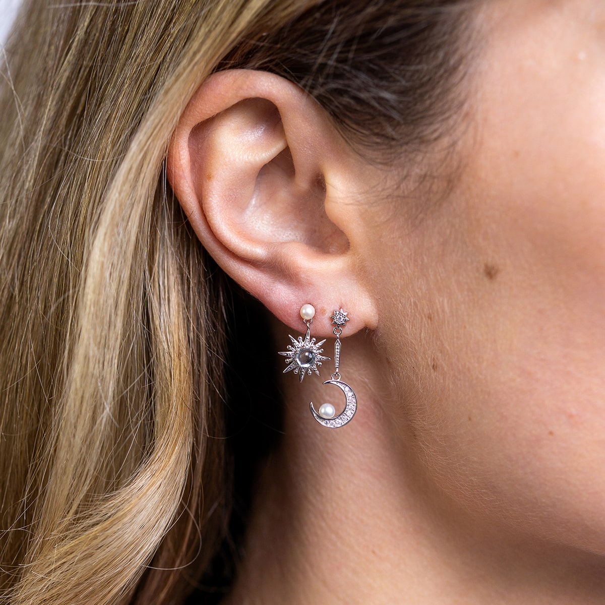 STARLIGHT Blue Topaz Celestial Earrings