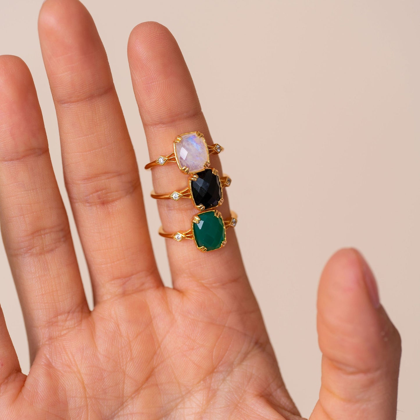 Cleopatra Moonstone Silver Ring